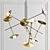 Jenkins Matte Black and Brass Chandelier 3D model small image 1