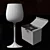 Bohemian Glass Set: Hand-Painted Elegance 3D model small image 2