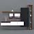 Modern TV Unit with Cabinets & Shelf 3D model small image 1
