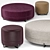 Luxurious New York Round Poufs 3D model small image 1