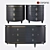 Dorya Karina Nightstand - Chrome Blue Gloss 3D model small image 1