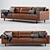 Modern Leather EQ3 Remi Sofa 3D model small image 1