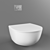 Sleek Round Wall-Mounted Toilet 3D model small image 1