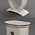 Contemporary Art Bedside Tables - Oliver Collection 3D model small image 2