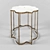 Elegant Arabesque Marble Side Table 3D model small image 1