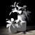Lush Greenery Trio in Modern Vases 3D model small image 2