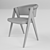 Wooden Velvet Counter Chair 3D model small image 2