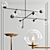 Elegant 9-Light Bronze Chandelier 3D model small image 1