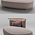Marine-Inspired Teak Chaise Longue 3D model small image 2