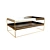 Stylish Marble & Metallic Coffee Table 3D model small image 1