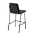 Modern Upholstered Sling Bar Stool 3D model small image 2