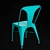 Turquoise Metal Chair MALIBU 3D model small image 3