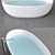 Luxury Round Freestanding Bathtub 3D model small image 2