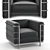 Zuo Fortress Black Armchair: Modern Comfort 3D model small image 1