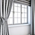 Zigzag Print Two-Tone Curtains 3D model small image 2