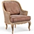 Title: French Caned Bergere Armchair - Floral Accent 3D model small image 1