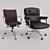 Pattern Brown Office Chair 3D model small image 1