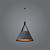 Sleek Metal and Wood Pendant 3D model small image 1