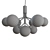 APIALES 9 Opal & Brass Chandelier 3D model small image 3