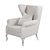 Luxurious Navy Blue Royale Wing Chair 3D model small image 3