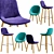 Sleek Wood Beso Chair 3D model small image 1