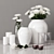 Elegant Chrysanthemum Décor Set 3D model small image 1