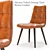 Elegant Havana Brown Leather Chair 3D model small image 1