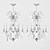 Elegant Crawford Chandelier in Aged Brass or Polished Nickel 3D model small image 3