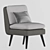 Modern Marshmallow Grey Accent Chair 3D model small image 1