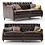 Elegant Dark Brown Leather Sofa 3D model small image 1