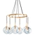 Vintage Brass Round Chandelier 3D model small image 1