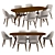 Modern Zoe Table & Sixty Chair Set 3D model small image 1
