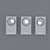 Sleek LED Wall Lamps (Set of 3) 3D model small image 3