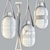 Tied-UP Romance Pendant: Czech Glass & Leather Luminaire 3D model small image 3