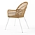 Elegant Dining Rattan Chair 3D model small image 2