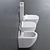 GALASSIA Dream WC Set with Close Coupled Toilet & Bidet 3D model small image 2