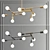 Sleek Gold Pendant Chandelier 3D model small image 1