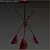 Leafy 3-Light Pendant Chandelier 3D model small image 3