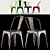 Rustic Tolix Chair Set 3D model small image 1
