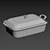 Stylish Staub White Ceramic Baker 3D model small image 2