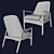 Midnight Blue Velvet Crispin Chair 3D model small image 3