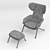 Elegant Comfort: Armchair & Footrest Cassina 3D model small image 3