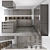 Sleek LEICHT Kitchen with Miele Cooktop 3D model small image 1