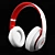 Studio 3 White & Red Wireless Headphones 3D model small image 1