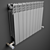 Wall-mounted Radiator with Temperature Regulator - 9 Sections 3D model small image 1