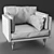 Sophisticated Sherwood Wood Frame Chair 3D model small image 3