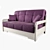 Accordion Wood Sofa: Stylish & Space-saving 3D model small image 1