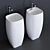 Alice Ceramica Nur Washbasin: Elegant Freestanding Design 3D model small image 1