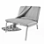 Sleek Steel Lounge Chair 3D model small image 3