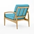 Modern Paper Blade Chair 3D model small image 2